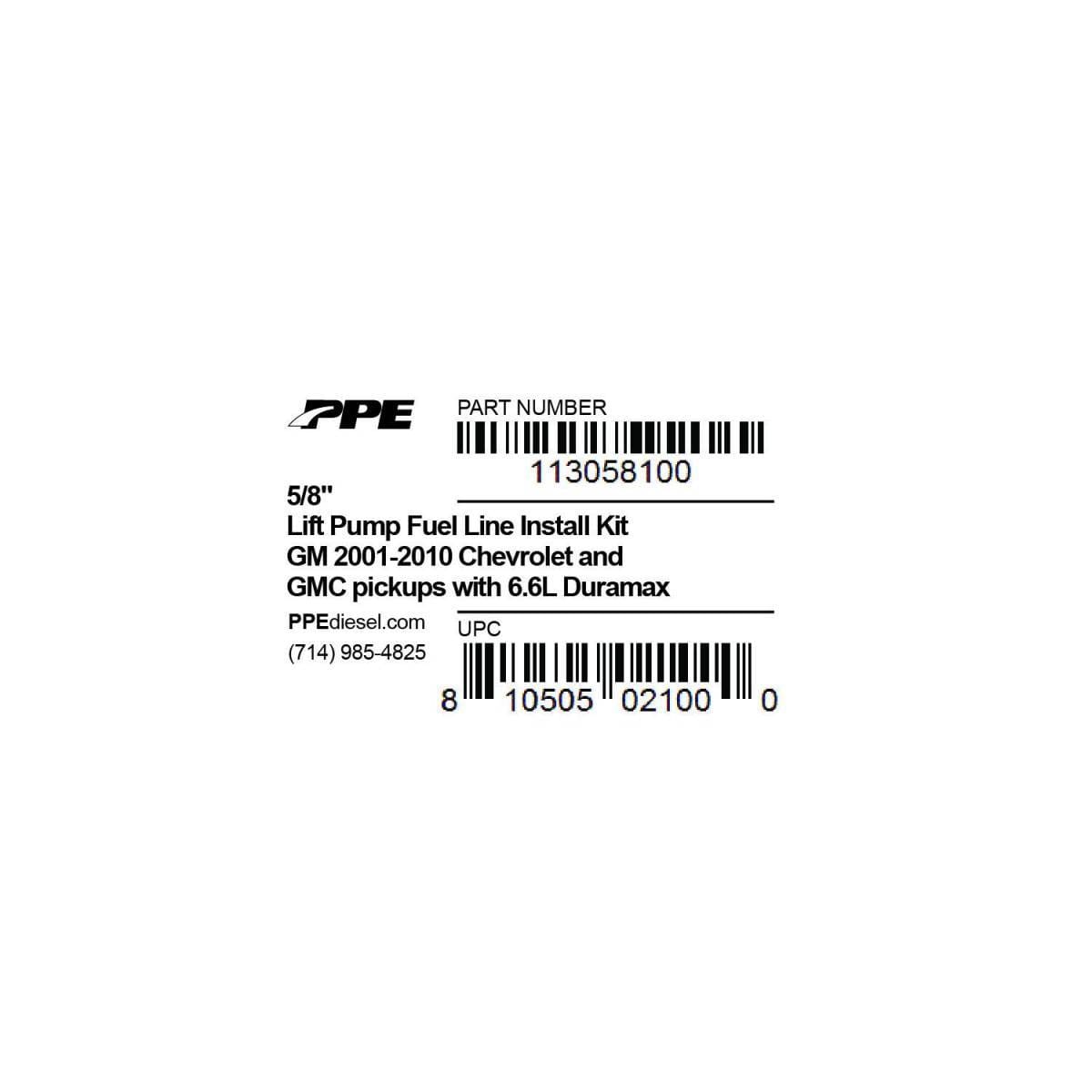 PPE Diesel Lift pump install kit 1/2" 5/8" (use with PPE fuel pickup) 113058100 thumbnail 2