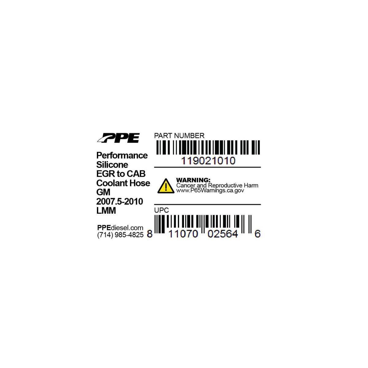 PPE Diesel EGR TO CAB COOLANT HOSE 2007.5-2010 119021010 thumbnail 2
