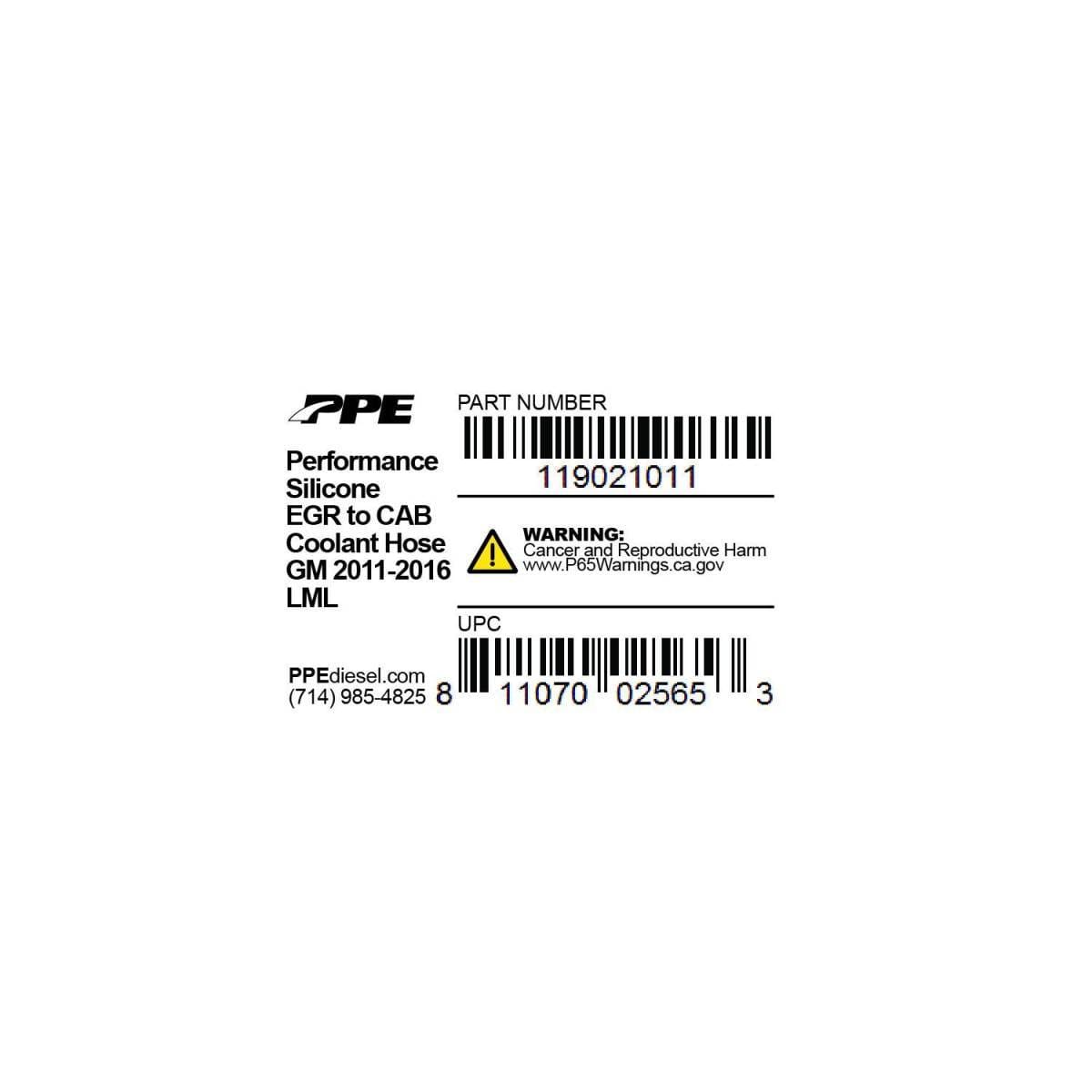 PPE Diesel EGR TO CAB COOLANT HOSE 2011-2016 119021011 thumbnail 2