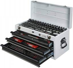 185-Piece Metric and SAE Tool Set with White 3-Drawer Hand Carry Box